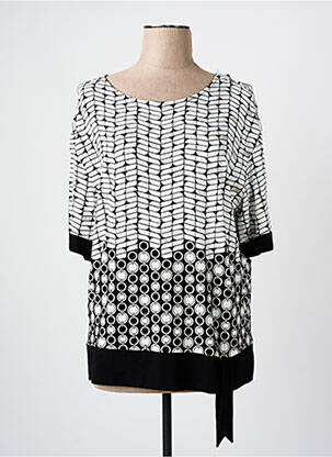 Blouse imprimé fantaisie manches 3/4 noir OLSEN femme