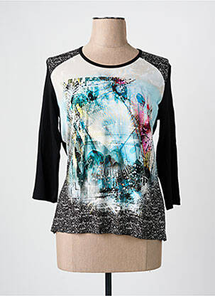 T-shirt manches 3/4 manches 3/4 noir FRANK WALDER femme