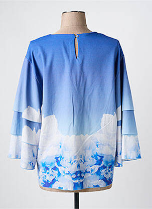 Blouse imprimé fantaisie manches 3/4 bleu CONCRETO femme