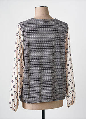 Blouse tissage popeline manches longues beige FRANK WALDER femme