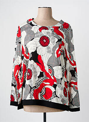 Blouse tissage popeline manches longues rouge MERI & ESCA femme