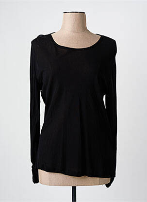 Top coupe cintrée manches longues noir KATMAI femme