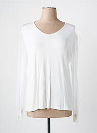 Top tissage jersey manches longues beige MONICA BRAGHINI femme