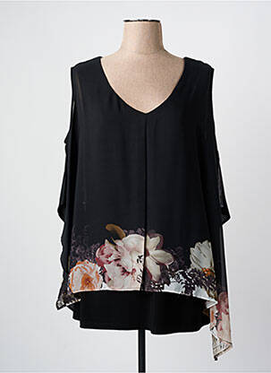 Top tissage crêpe sans manche noir FRANK LYMAN femme