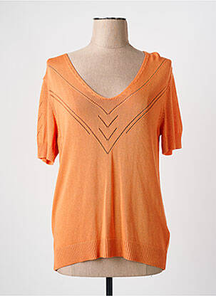 Pull coupe cintrée manches courtes orange PAZ TORRAS femme