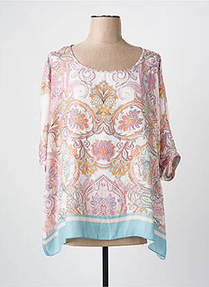 Blouse imprimé fleurs manches 3/4 rose DIVAS femme