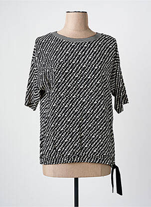 Blouse imprimé fantaisie manches courtes noir FRANK WALDER femme
