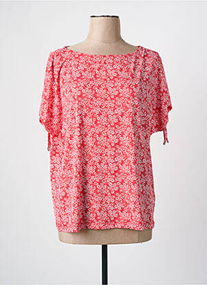 Blouse imprimé fleurs manches courtes rouge MARBLE femme