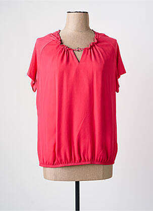Blouse col rond manches courtes rouge FRANK WALDER femme