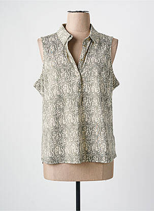 Top tissage jersey sans manche vert K-DESIGN femme