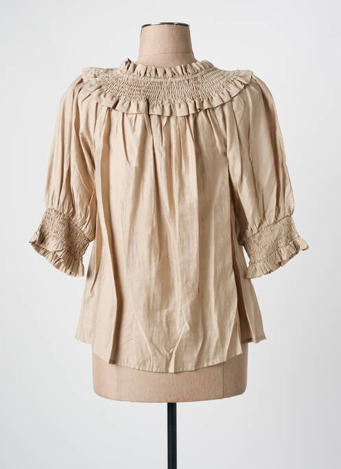 Blouse beige POUPEE CHIC pour femme