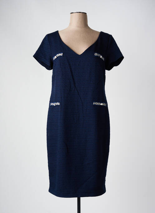 Robe mi-longue bleu ESTEL COLLECTION pour femme