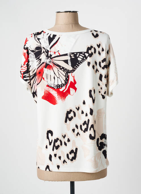 T-shirt beige FRANK WALDER pour femme