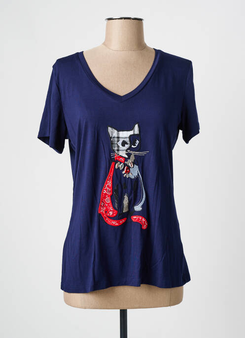 T-shirt bleu LESLIE pour femme