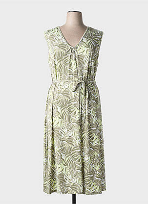 Robe mi-longue sans manche sans manche vert MARBLE femme