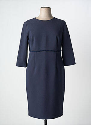 Robe mi-longue manches 3/4 manches 3/4 bleu ESTEL COLLECTION femme