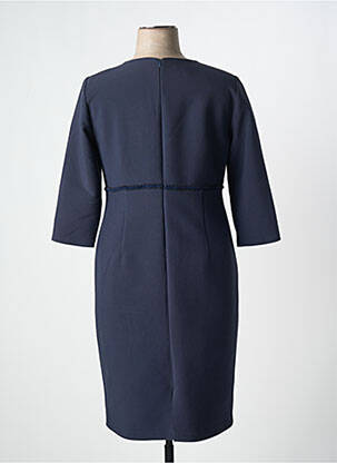 Robe mi-longue manches 3/4 manches 3/4 bleu ESTEL COLLECTION femme