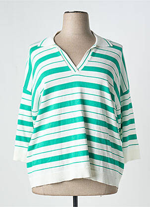 Pull stretch manches 3/4 vert OLSEN femme