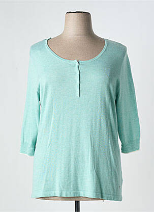 Pull coupe cintrée manches 3/4 bleu KATMAI femme