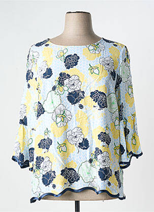 Blouse tissage popeline manches 3/4 jaune THOMAS RABE femme