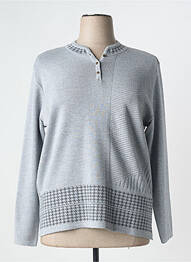Pull tissage chiné manches longues gris THE STYLE femme