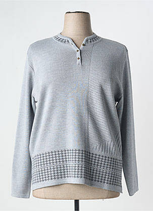 Pull tissage chiné manches longues gris THE STYLE femme
