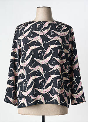 Blouse imprimé fantaisie manches longues noir NUMEROLOGIE femme