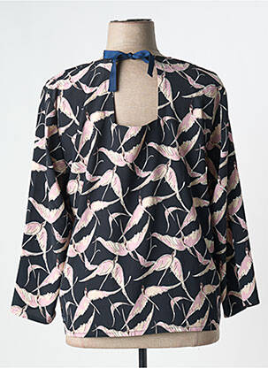 Blouse imprimé fantaisie manches longues noir NUMEROLOGIE femme