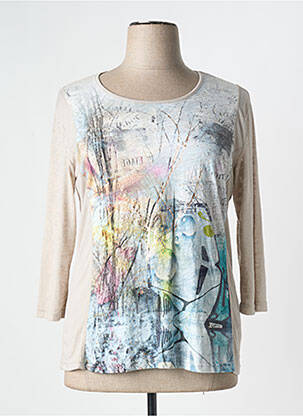 T-shirt manches 3/4 manches 3/4 beige FRANK WALDER femme