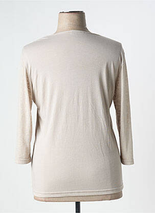 T-shirt manches 3/4 manches 3/4 beige FRANK WALDER femme