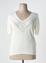 Pull coupe cintrée manches courtes beige PAZ TORRAS femme