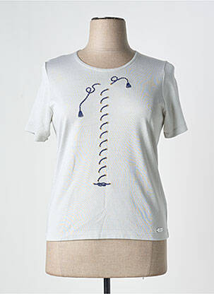 Pull coupe cintrée manches courtes gris ZERO EURO femme