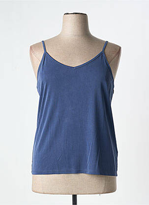 Top tissage jersey fines bretelles bleu ANDAMIO femme