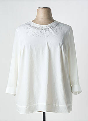 Blouse légère et transparente manches 3/4 beige THOMAS RABE femme