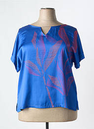 T-shirt imprimé fantaisie manches courtes bleu PAZ TORRAS femme