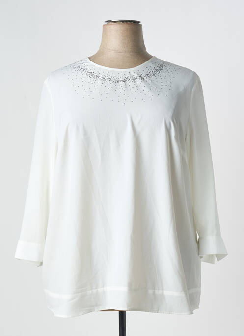 Blouse fermeture boutonnée au dos manches 3/4 beige THOMAS RABE femme