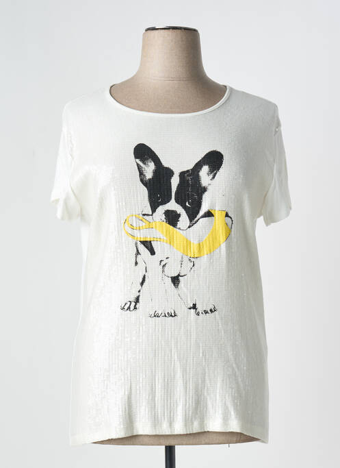 T-shirt beige ELEONORA AMADEI pour femme