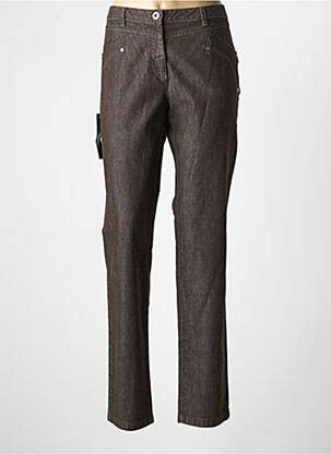 Pantalon droit stretch taille normale marron PAZ TORRAS femme
