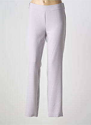 Pantalon droit tissage popeline taille normale gris FRANK WALDER femme