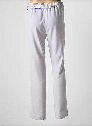Pantalon droit tissage popeline taille normale gris FRANK WALDER femme