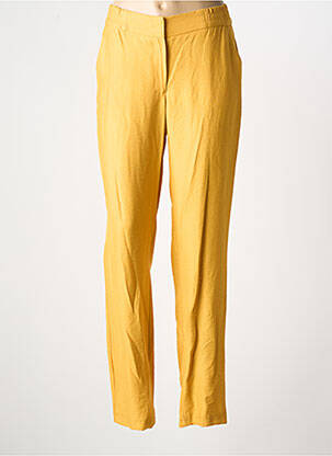 Pantalon droit tissage popeline taille normale jaune MERI & ESCA femme