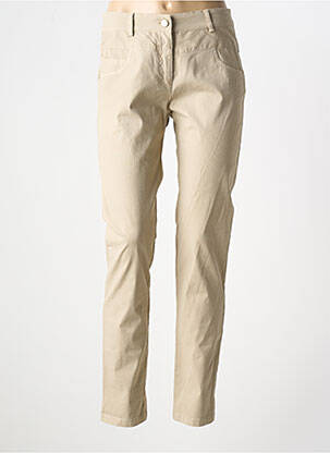 Pantalon droit stretch taille normale beige PAZ TORRAS femme
