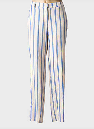 Pantalon droit tissage popeline taille normale beige ANDAM femme