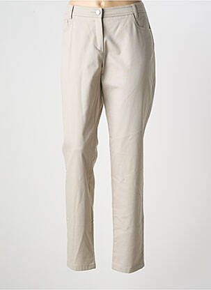 Pantalon droit stretch taille normale beige DIVAS femme