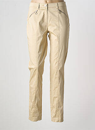 Pantalon slim tissage popeline taille normale beige DIVAS femme