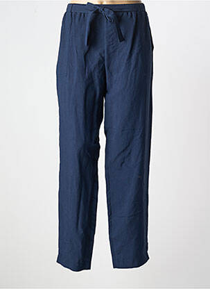 Pantalon large tissage popeline taille normale bleu GRIFFON femme