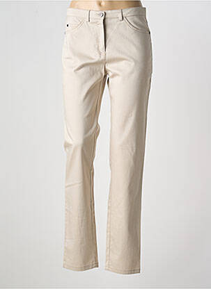 Pantalon droit stretch taille normale beige PAZ TORRAS femme
