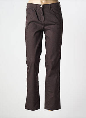 Pantalon droit stretch taille normale marron FRANK WALDER femme