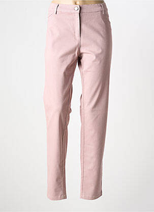Pantalon droit stretch taille normale rose PAZ TORRAS femme