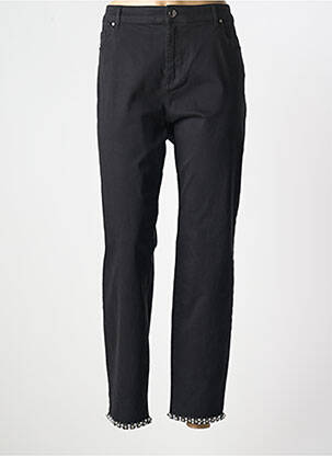Pantalon droit stretch taille normale noir FRANK LYMAN femme